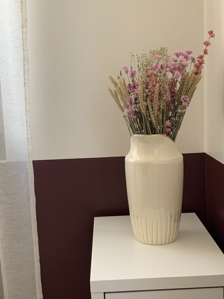 Ré-aménagement d'une chambre: bouquet de fleurs séchées